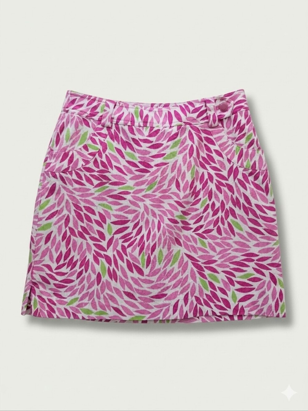 EP Pro Pink & Green Leaf Pattern Golf/Tennis/Pickleball Skort Size 8 Sporty